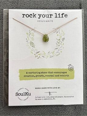 Soulku Vesuvianite Healing Necklace for Growth & Renewal